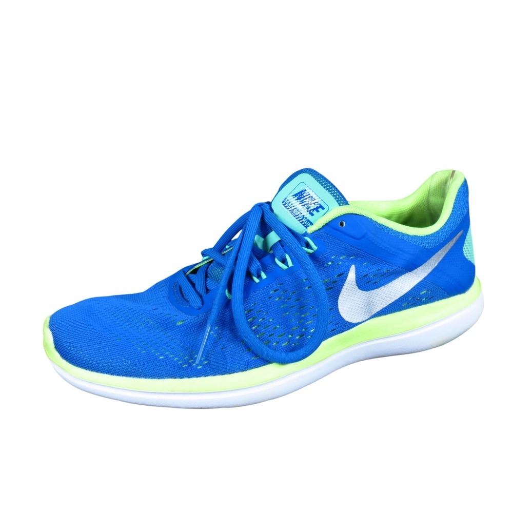 Nike Flex 2016 RN Women Running Shoes Size 8 Athletic Training Blue Green Mesh